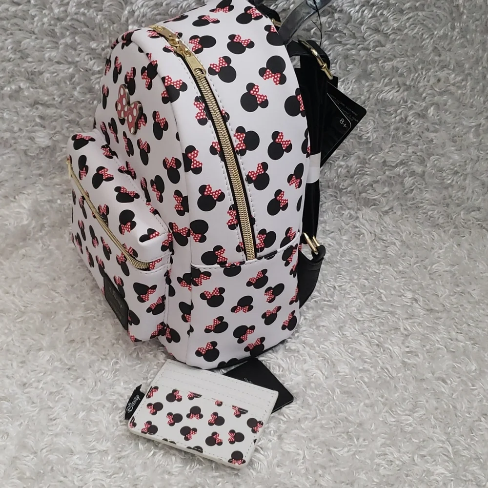 Loungefly Minnie Polkabows mini backpack and cardholder